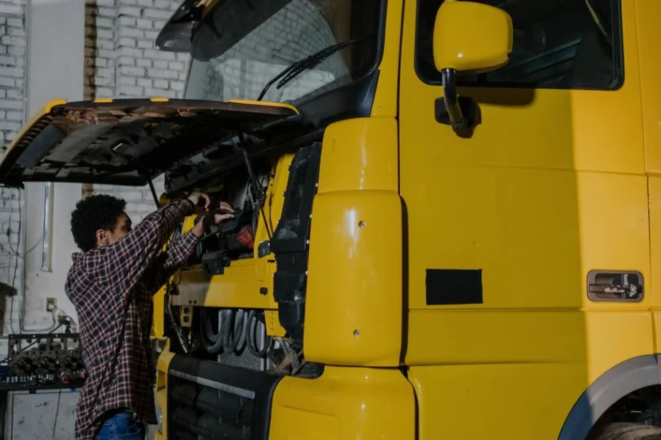Mécanicien installant un filtre à carburant diesel sur moteur turbodiesel