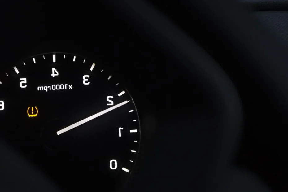 Tableau de bord voiture avec voyant batterie rouge allumé en roulant
